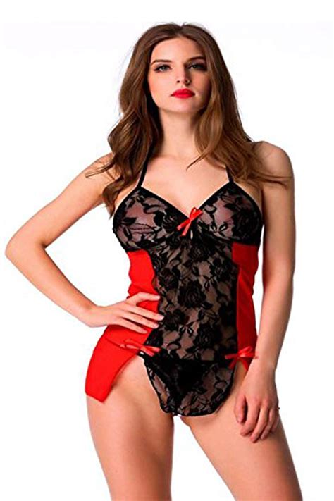 Buy Arara Women S Alluring Piece Lingerie Set Spaghetti Strap Lace