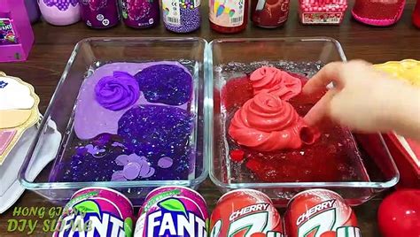 Purple Fanta Vs Red Up Mixing Random Things Into Clear Slime