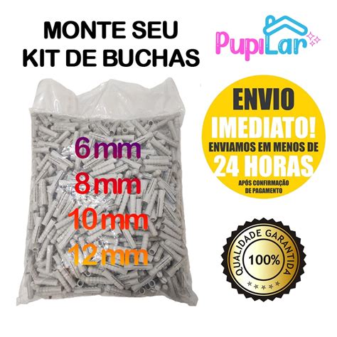 Monte Seu Kit Buchas De Nylon Alta Qualidade P Alvenaria Tam 6 8 10