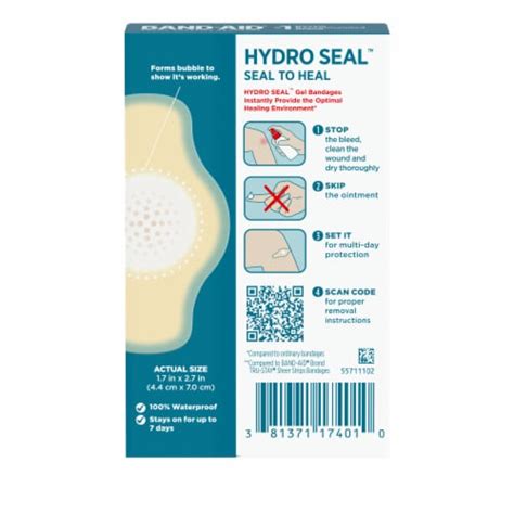 Band Aid Brand Hydro Seal Hydrocolloid Bandages Large 6 Ct Qfc