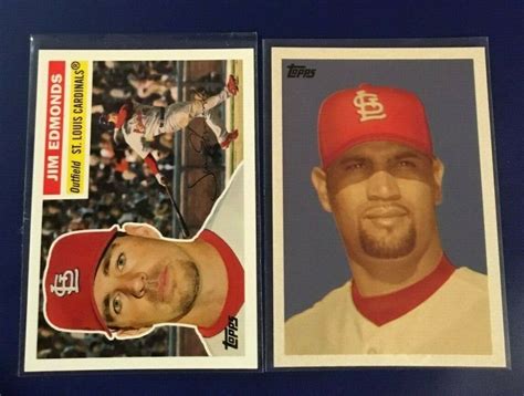 2007 Topps Wm10 Wm16 Albert Pujols And Jim Edmonds Walmart Insert Lot 2