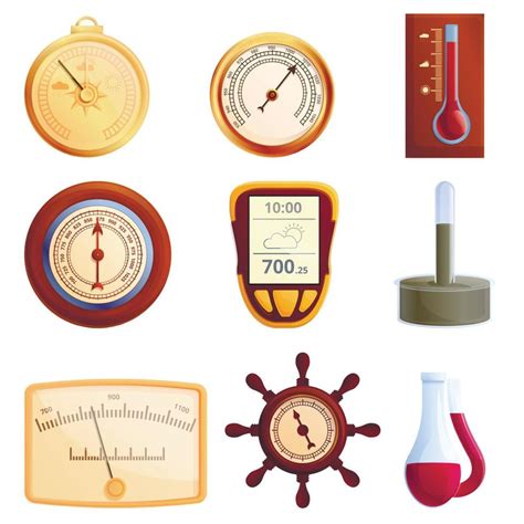 Barometer Icons Set Cartoon Style 8855683 Vector Art At Vecteezy