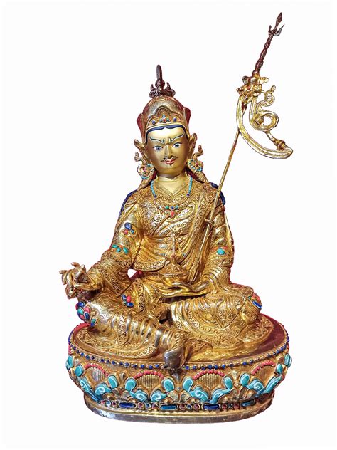 Buddhist Handmade Statue Of Padmasambhava Guru Rinpuchhe Face Painted