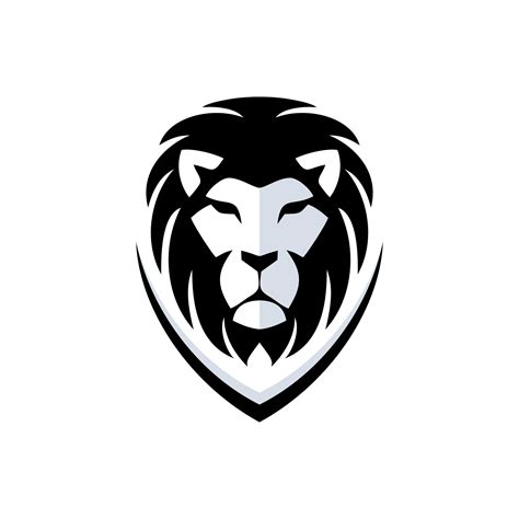 lion logo design black and white color 26231840 Vector Art at Vecteezy