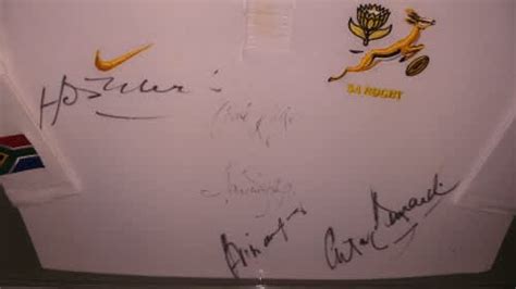 Sporting Memorabilia - Signed Springbok Jersey signed by Frik Du Preez ...