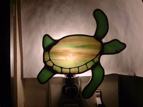 Stained Glass Sea Turtle Night Light Etsy Stained Glass Night Light Glass