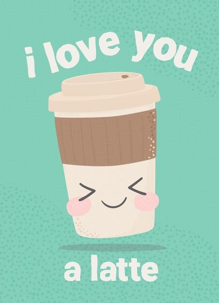 premium vector love  latte