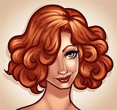 14 Curly Hair Drawing Ideas In Different Styles And Colors - Drawings