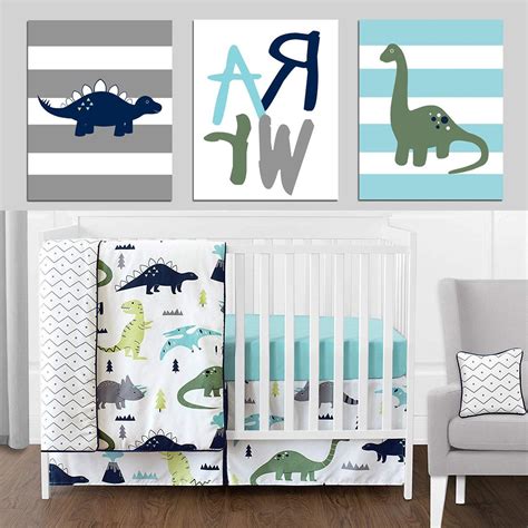 20 Best Collection Of Blended Fabric Mod Dinosaur 3 Piece Wall Hangings Set