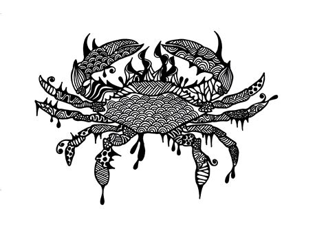 Crab I Doodle Doodles Doodling Drawing Art Sea Crab Black