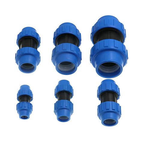 1pc HDPE Compression Coupler Plastic PP Thread Irrigation Pipe Quick