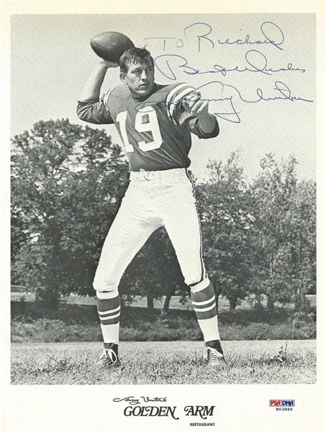 Johnny Unitas Signed Colts Football 8x10 Photo Psa Dna Coa Picture