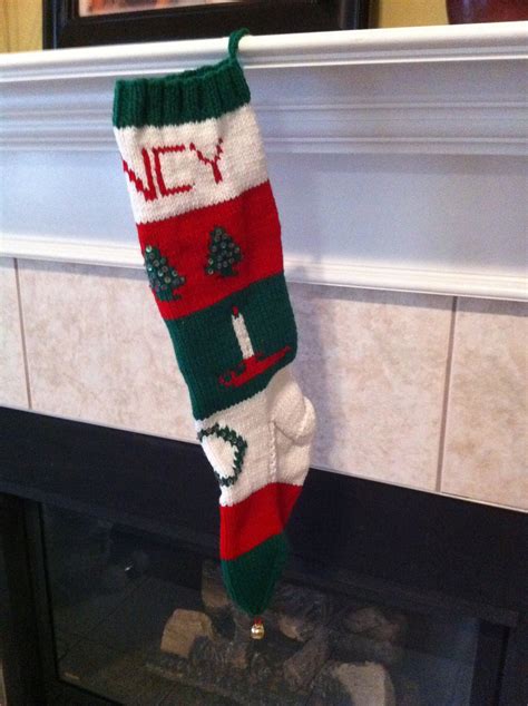 Personalized Handmade Knitted Christmas Stocking Wool Etsy