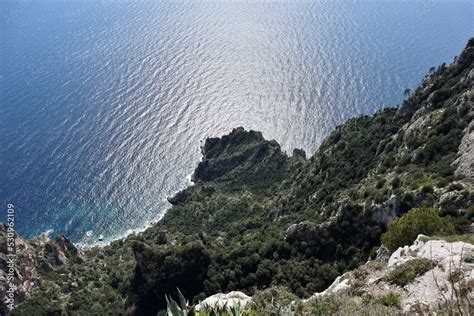 Anacapri Panorama Della Costa Dal Belvedere Di Monte Solaro Stock