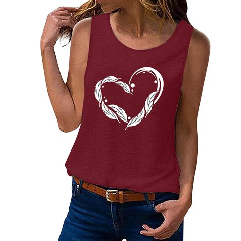 Vbarhmqrt Tank Tops For Women 2024 Plus Size Built In Bra Sleeveless Summer Tops Tank Top Cute