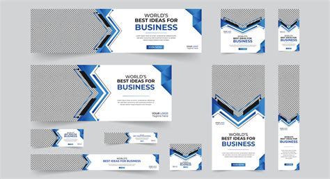 Editable Modern Business Web Banners Set Of Standard Size Business Ad