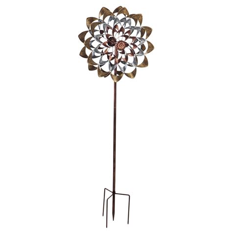 Evergreen 75h Wind Spinner Copper And Gold Flower 24 X 103 X 75