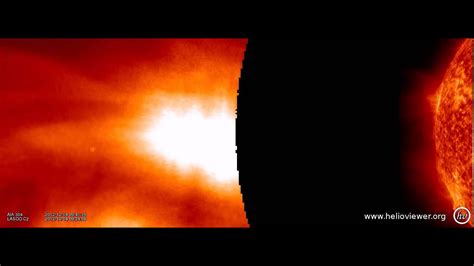 AIA 304 LASCO C2 2012 12 03 18 20 55 2012 12 04 17 43 19 UTC YouTube