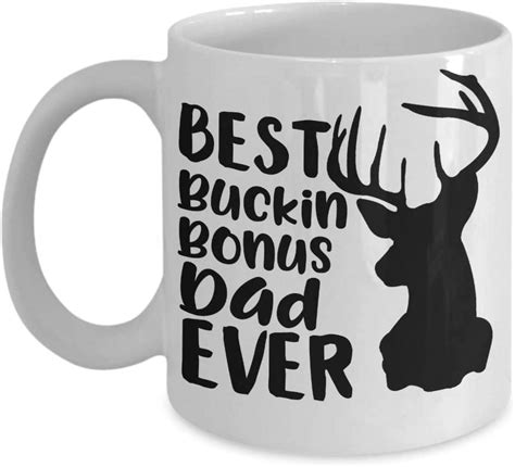 Stepdad Mug Best Buckin Bonus Dad Funny Deer Hunting Pun For Fathers