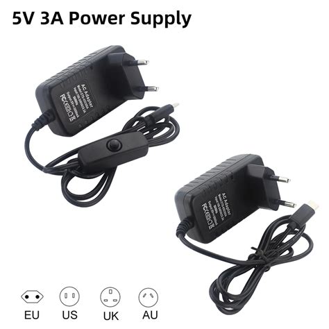 5v 3a Raspberry Pi 4 Power Supply Usb Type C Port 100 240v Power Adapter For