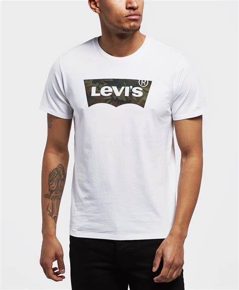 Levis Cotton Levis Camo Batwing Short Sleeve T Shirt In White For Men