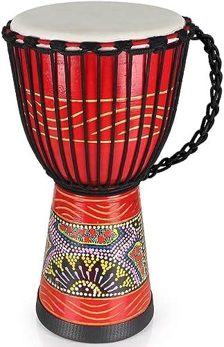 Lotmusic Djembé Africain Tambour Congo Standard En Acajou Sculpté à La Main De 25 4 Cm Tambour