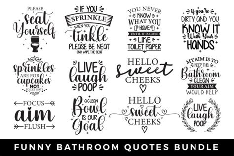 Funny Bathroom Quotes Svg Bundle Graphic By Craftlabsvg Creative Fabrica