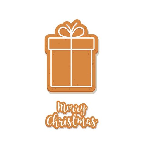 Premium Vector Gingerbread Gift Box Cookie Christmas Greetings