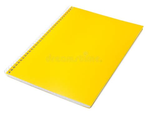 Stylish Yellow Spiral Notebook Isolated Stock Image - Image of clean ...