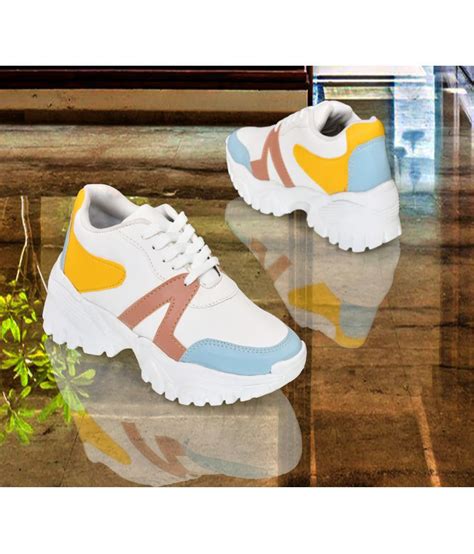 Yellow Solid Sneakers For Women’s – Buzz Shop