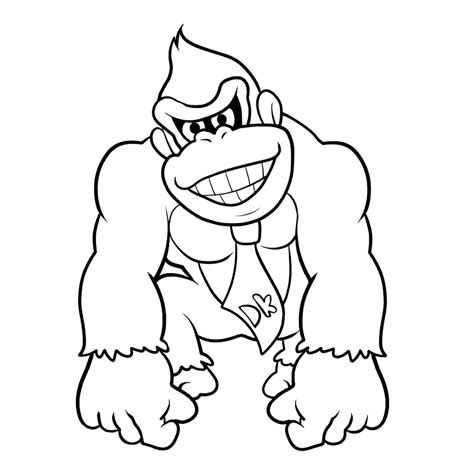 Donkey Kong Coloring By On Deviantart Kleurplaten