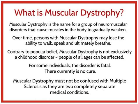 Muscular Dystrophy Types Chart