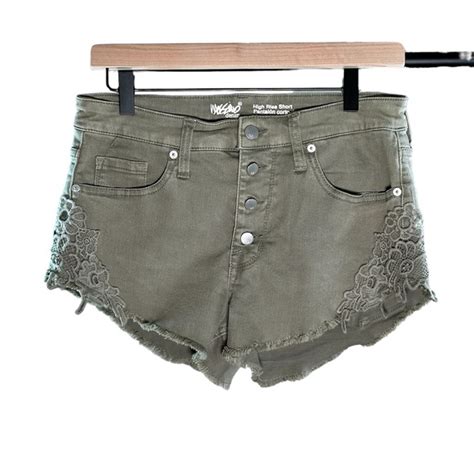 Mossimo Supply Co Shorts Army Green Short Shorts With Button Fly