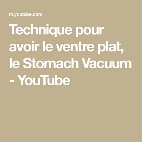 Technique Pour Avoir Le Ventre Plat Le Stomach Vacuum Youtube