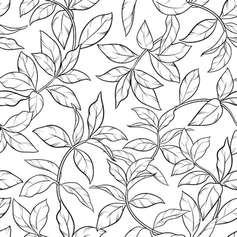 Premium Vector | Tea leaves seamless pattern