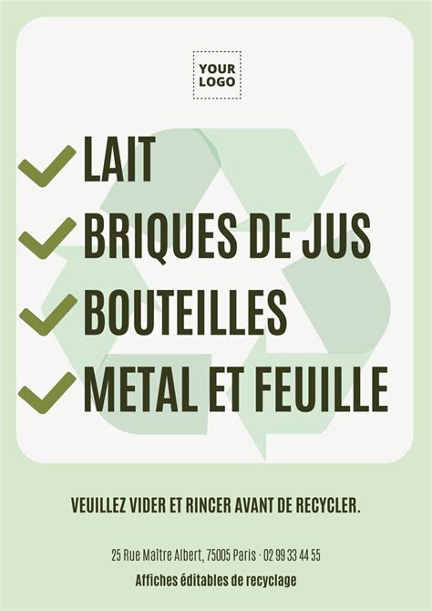 Affiches Modifiables Sur Le Th Me De R Duire R Utiliser Et Recycler