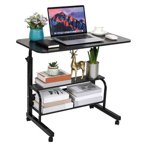 Home Office Study Desk Corner Desk for Small Space Rolling Desk Mobile