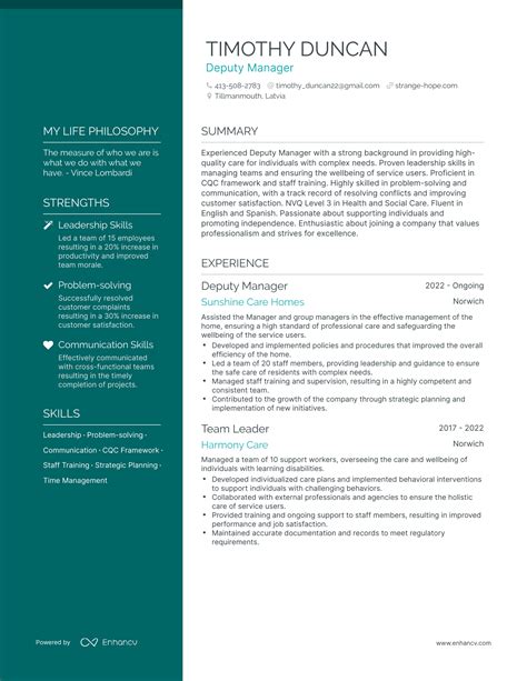 Successful Deputy Manager Resume Examples And Writing Tips For