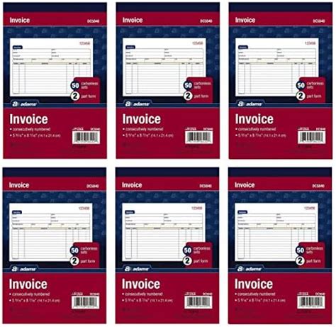 Amazon Adams Invoice Book Part Carbonless X