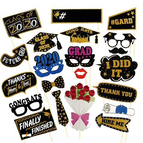 Graduation Photo Booth Props 50count Konsait Large Graduation Photo