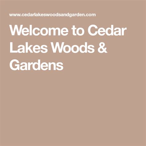 Welcome to Cedar Lakes Woods & Gardens Rock Quarries, Cedar Lake ...