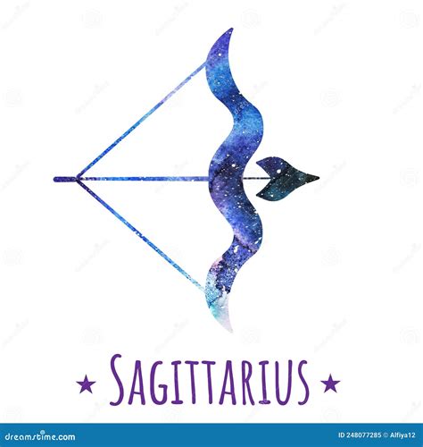 Galaxy Zodiac Sign Sagittarius Watercolor Stock Illustration