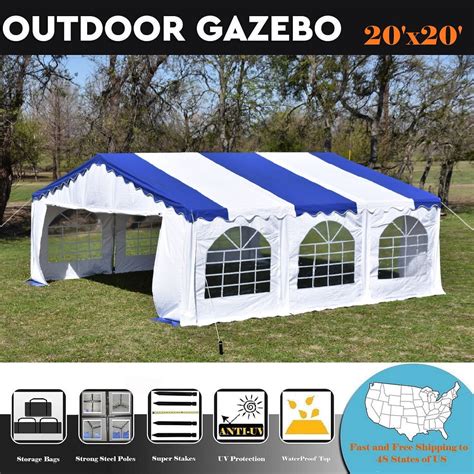 20x20 Budget Pvc Party Tent Canopy Shelter Blue By Delta Canopies