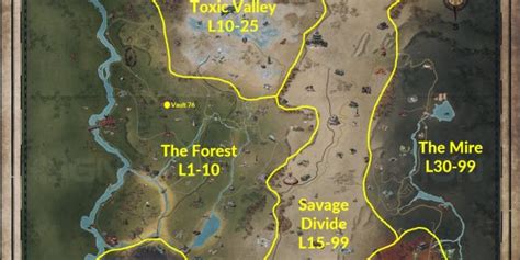 The Recommended Level for Each Fallout 76 Map Region