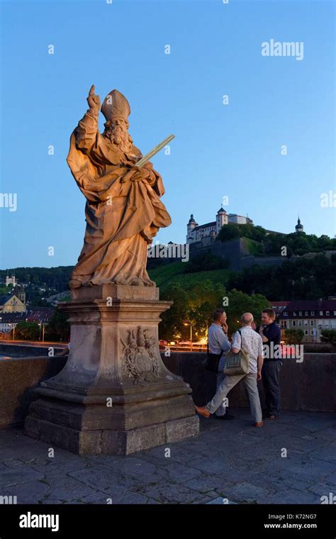 Germany Bavaria Upper Franconia Region Wurzburg Statue Of St Kilian