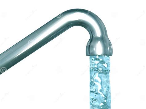 Blue Crystal Water Flow Out Of A Tap Stock Illustration Illustration