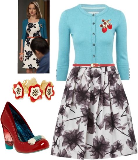 Emma Pillsbury Red Aqua Blue Black White By Lilbailey On Polyvore