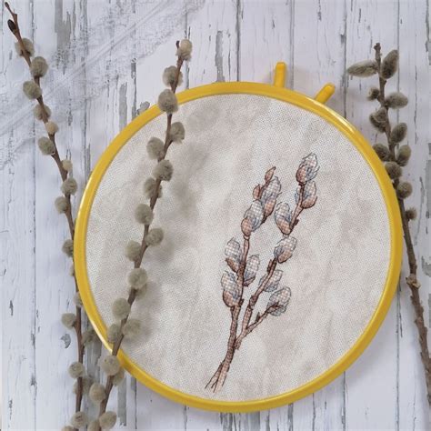 Botany Pussy Willow Cross Stitch Pattern Code GS 098 Guli Stitch