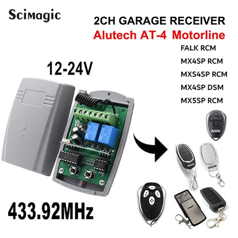 For Alutech AT 4 Motorline 433 MHz 12 24V RF Remote Control Switch