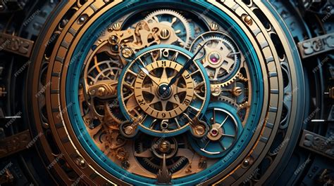 Premium AI Image | Retro clock mechanism steampunk style Generative AI